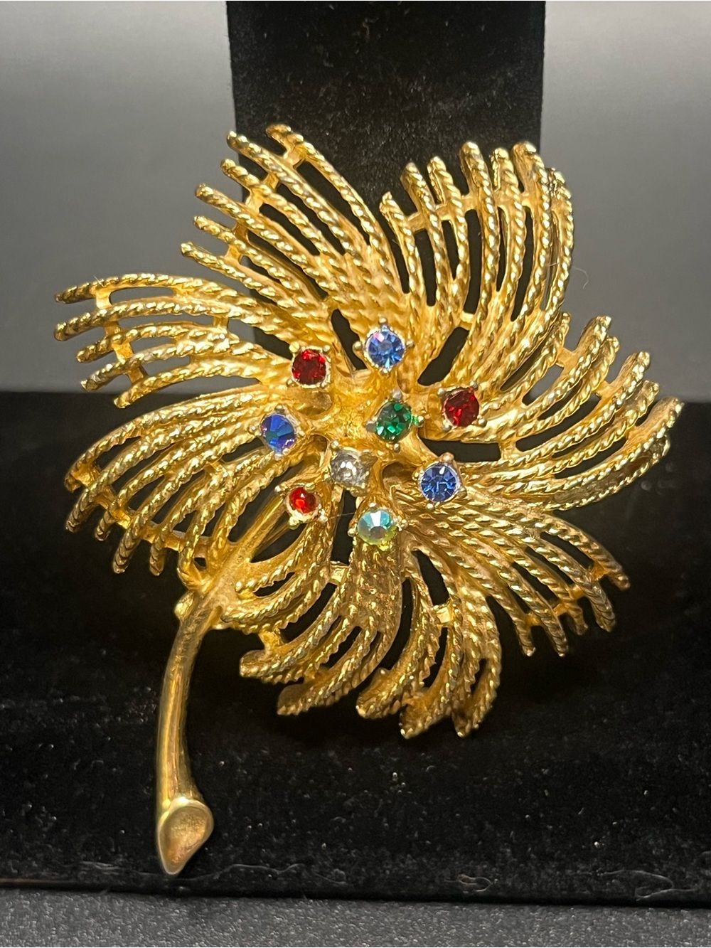 Vintage Sarah Coventry Fireworks Rhinestone Brooch